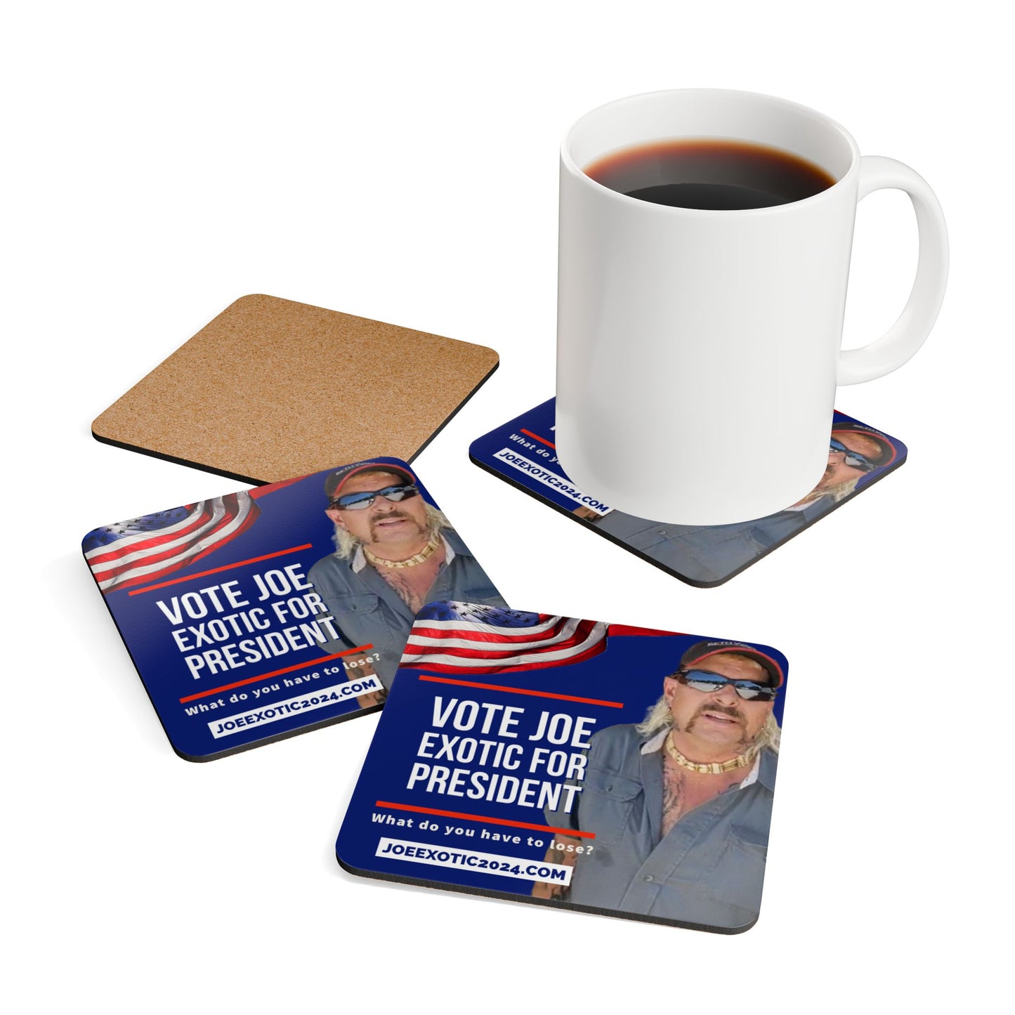 Joe Exotic For President 2024 Coaster Set