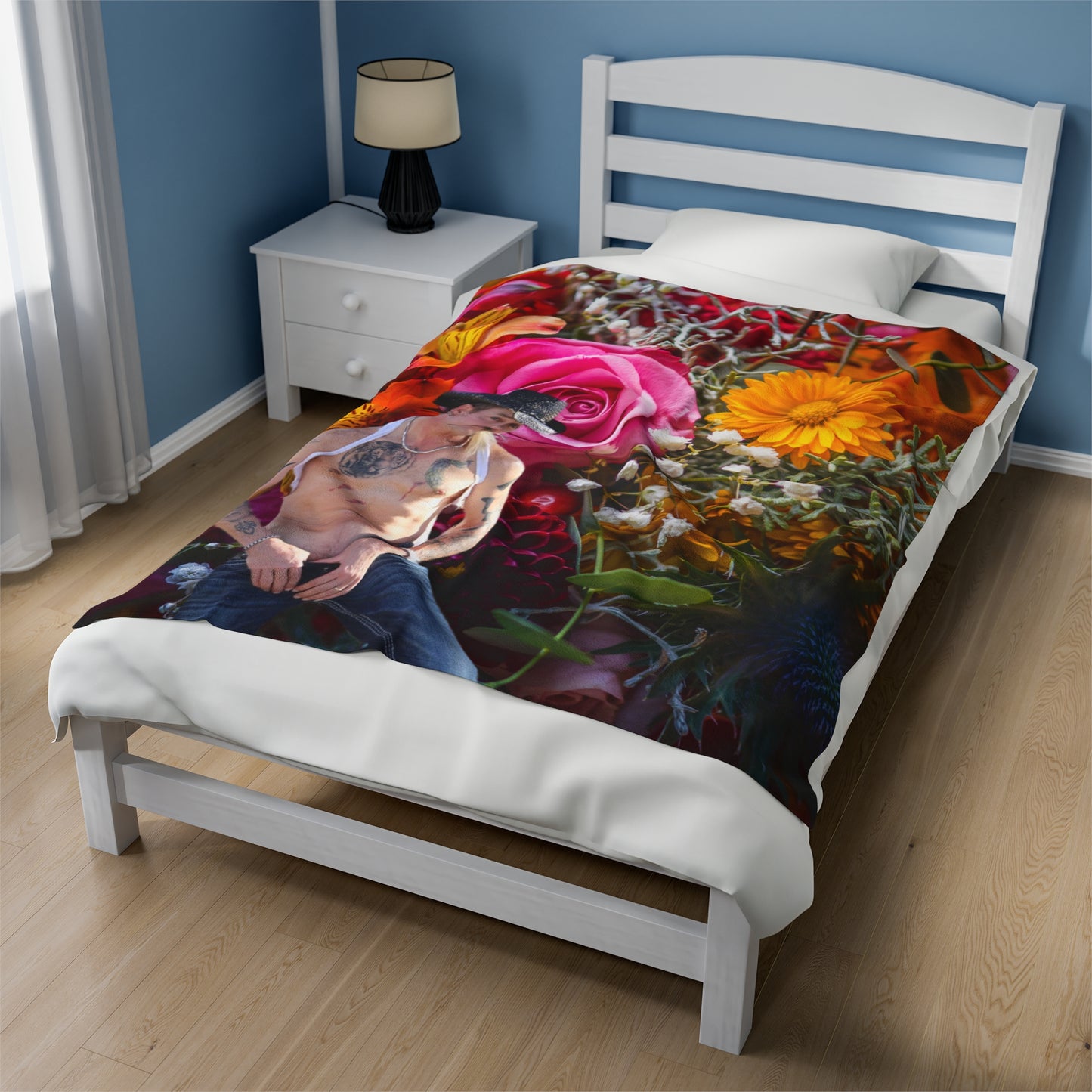 Joe Exotic Floral Velveteen Plush Blanket