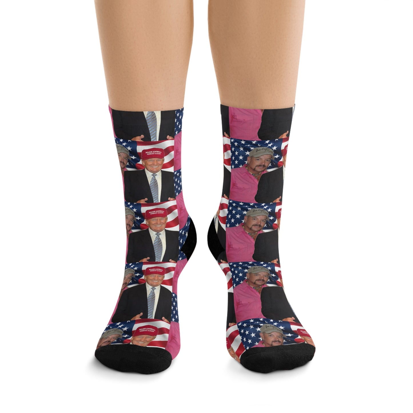 Donald Trump Joe Exotic Print Socks