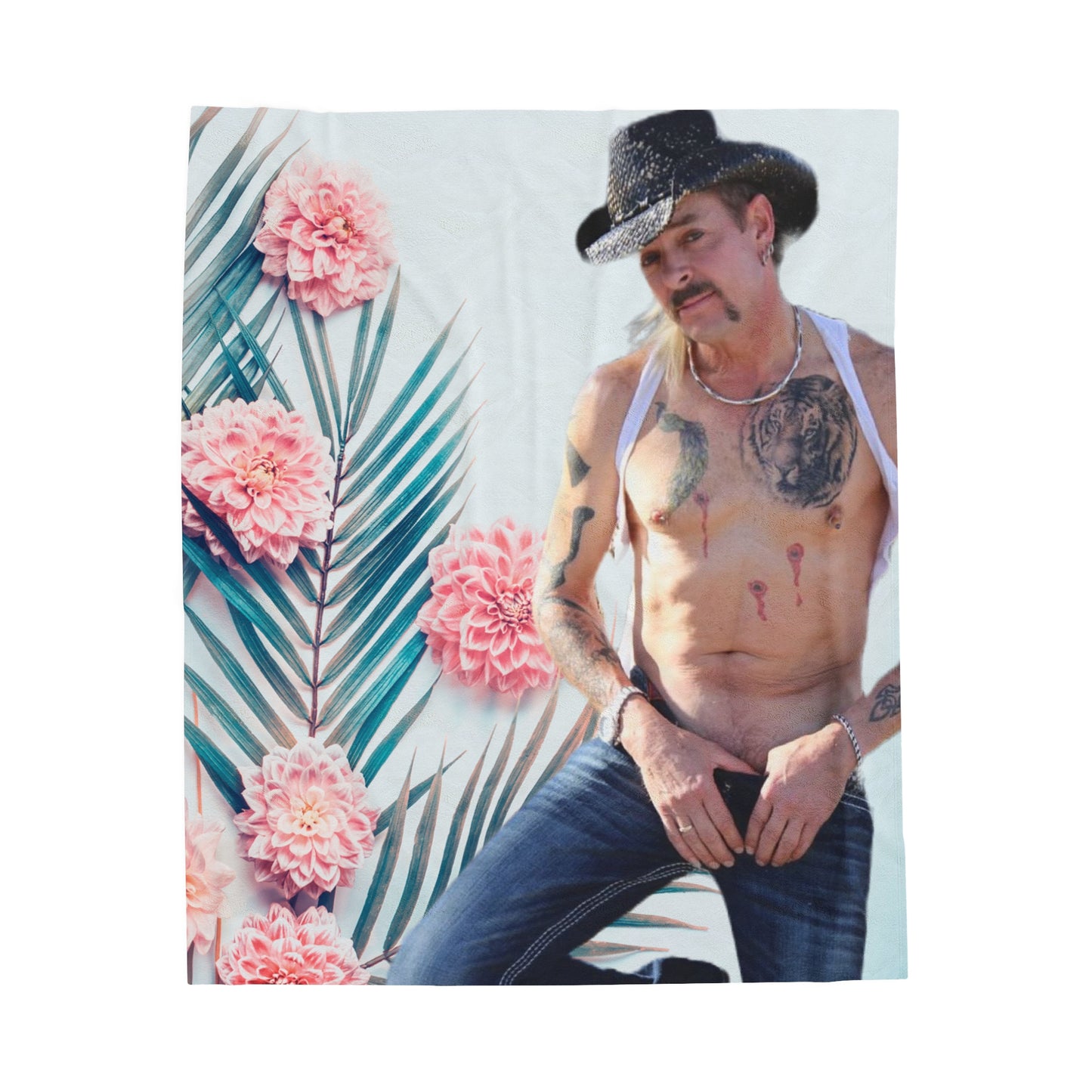 Joe Exotic Floral Jungle Velveteen Plush Blanket