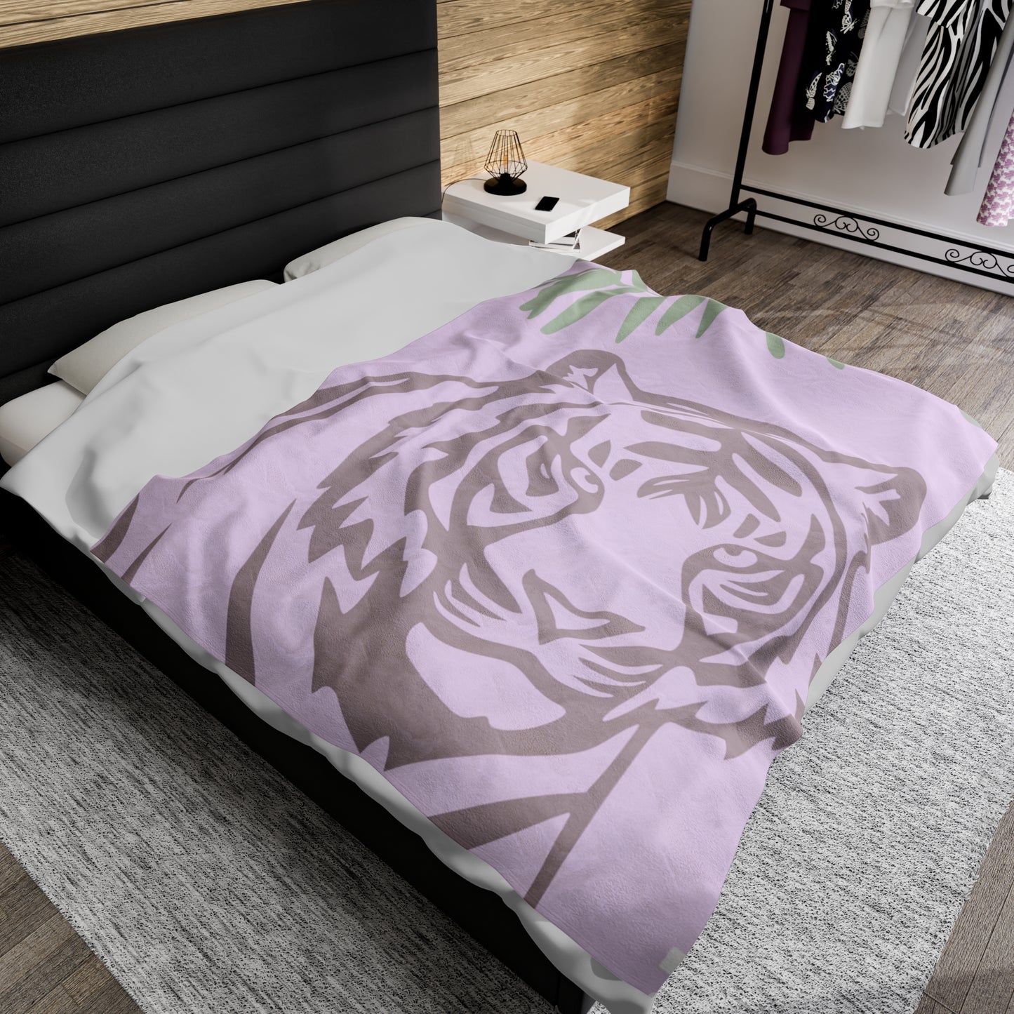 Exotic Tiger Velveteen Plush Blanket