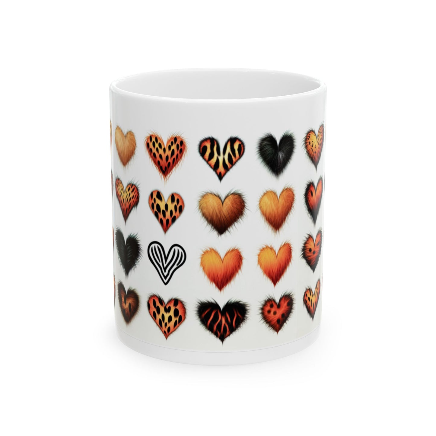 Exotic cat print hearts mug by Joe Exotic