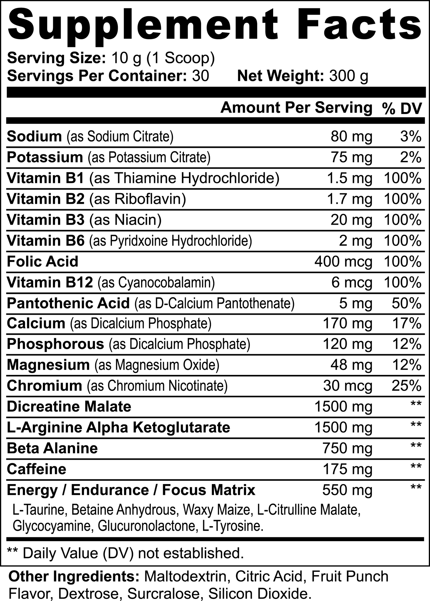 Shock  Muscle Pre-Workout Powder (Fruit Punch)