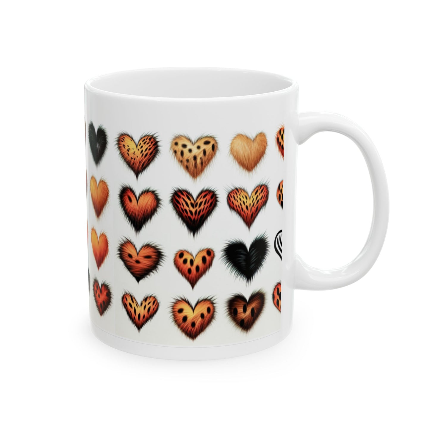 Exotic cat print hearts mug by Joe Exotic