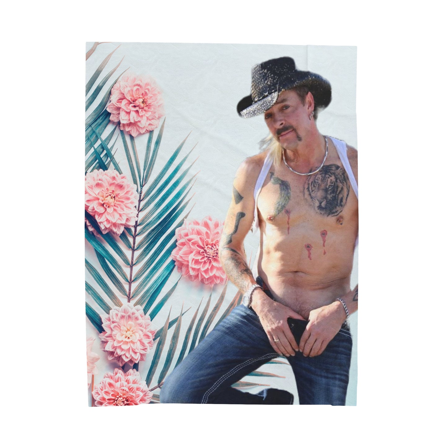 Joe Exotic Gift: Floral Jungle Velveteen Plush Blanket