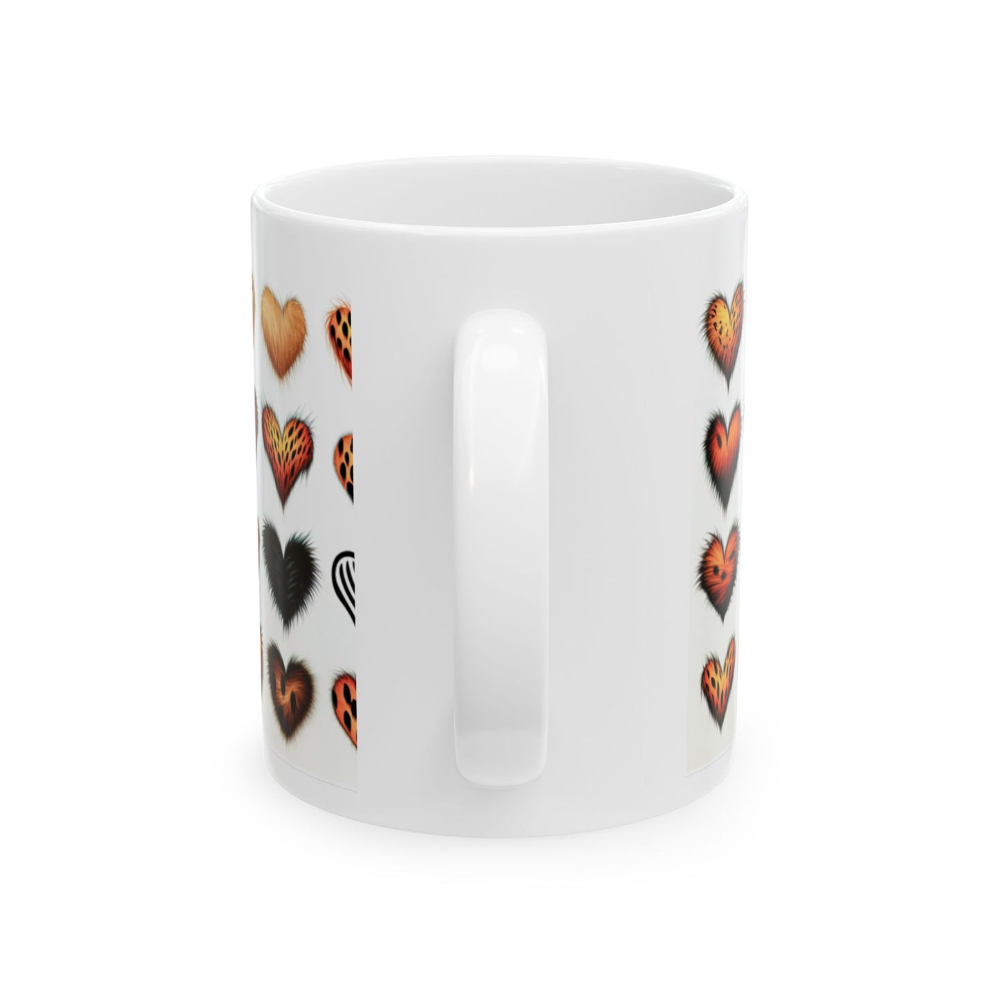 Exotic cat print hearts mug by Joe Exotic