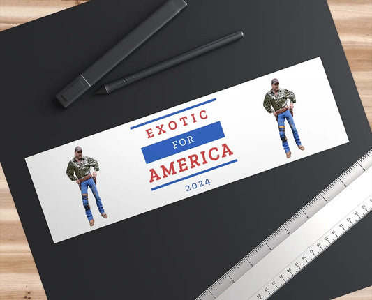 Joe Exotic 2024 Bumper Sticker - Exotic for America!
