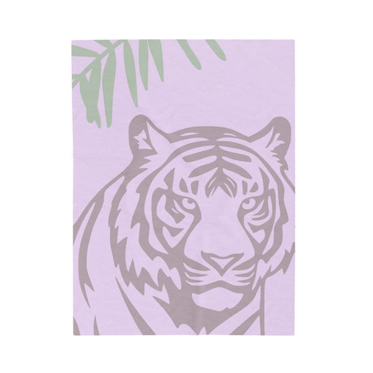 Exotic Tiger Velveteen Plush Blanket