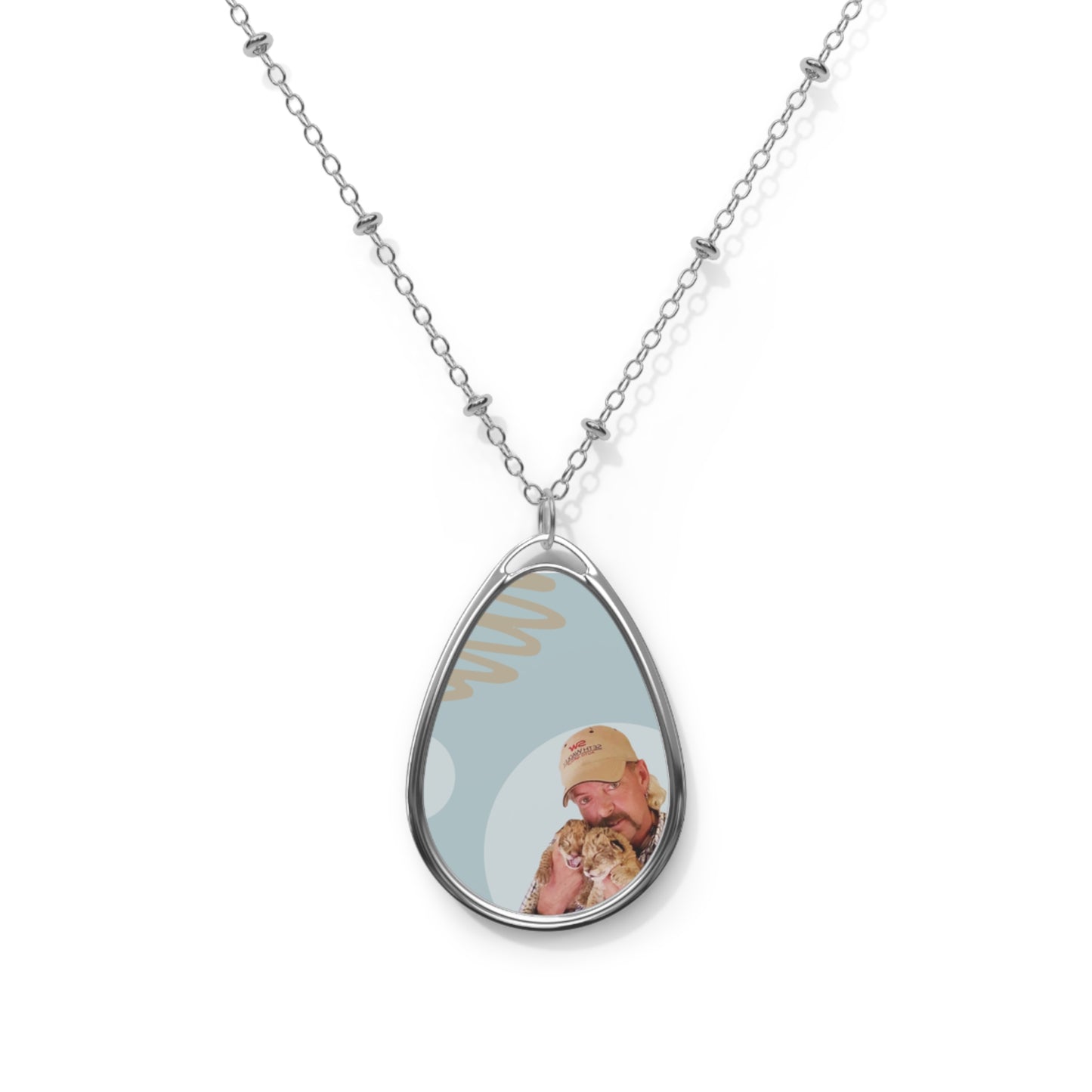 Joe Exotic Loves Baby Animals Oval Necklace