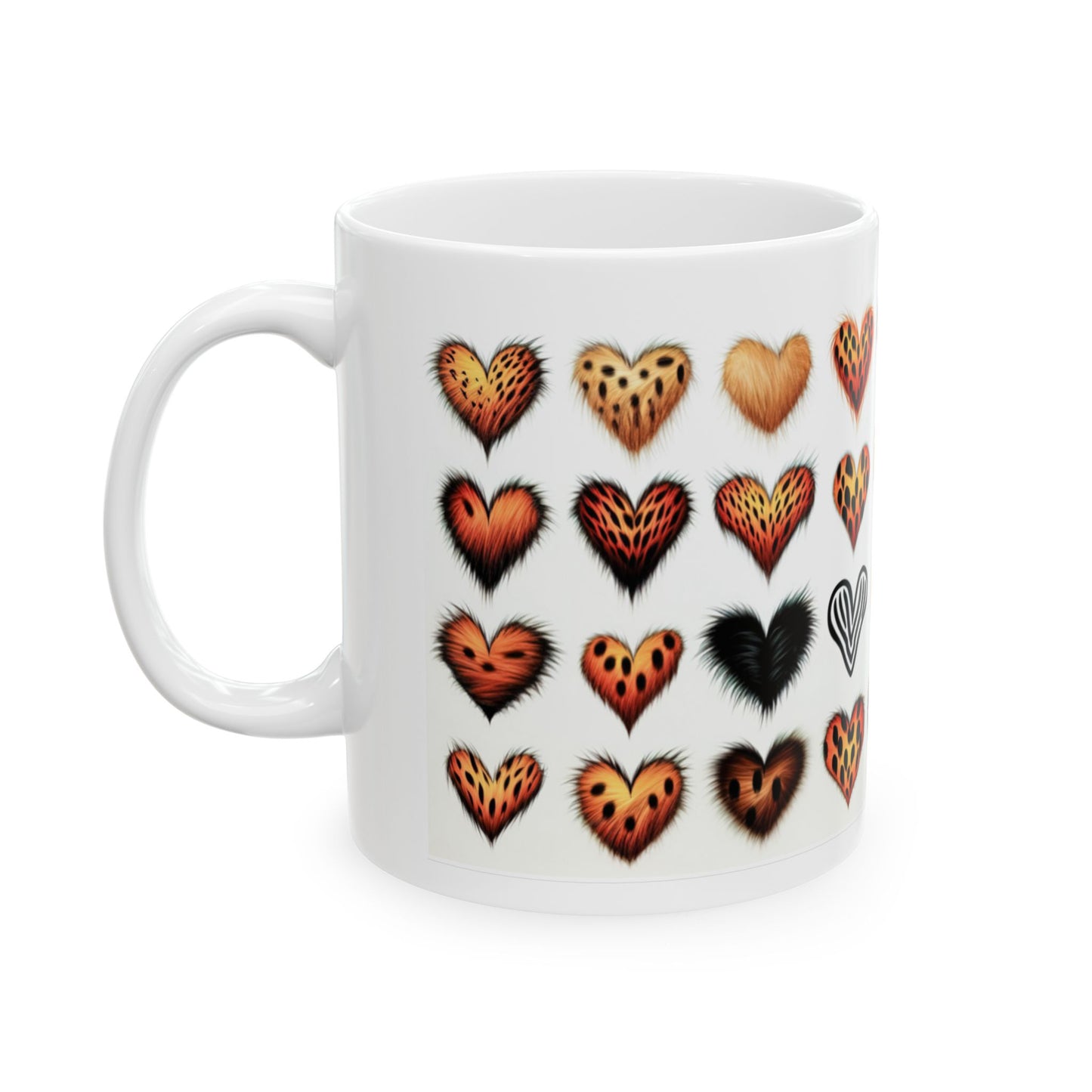 Exotic cat print hearts mug by Joe Exotic